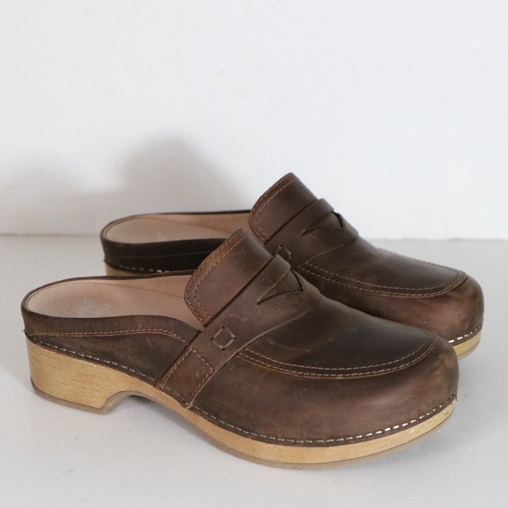 Dansko Brown Leather Mules
